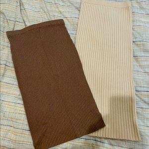 Bundle of 2 knit midi pencil skirts